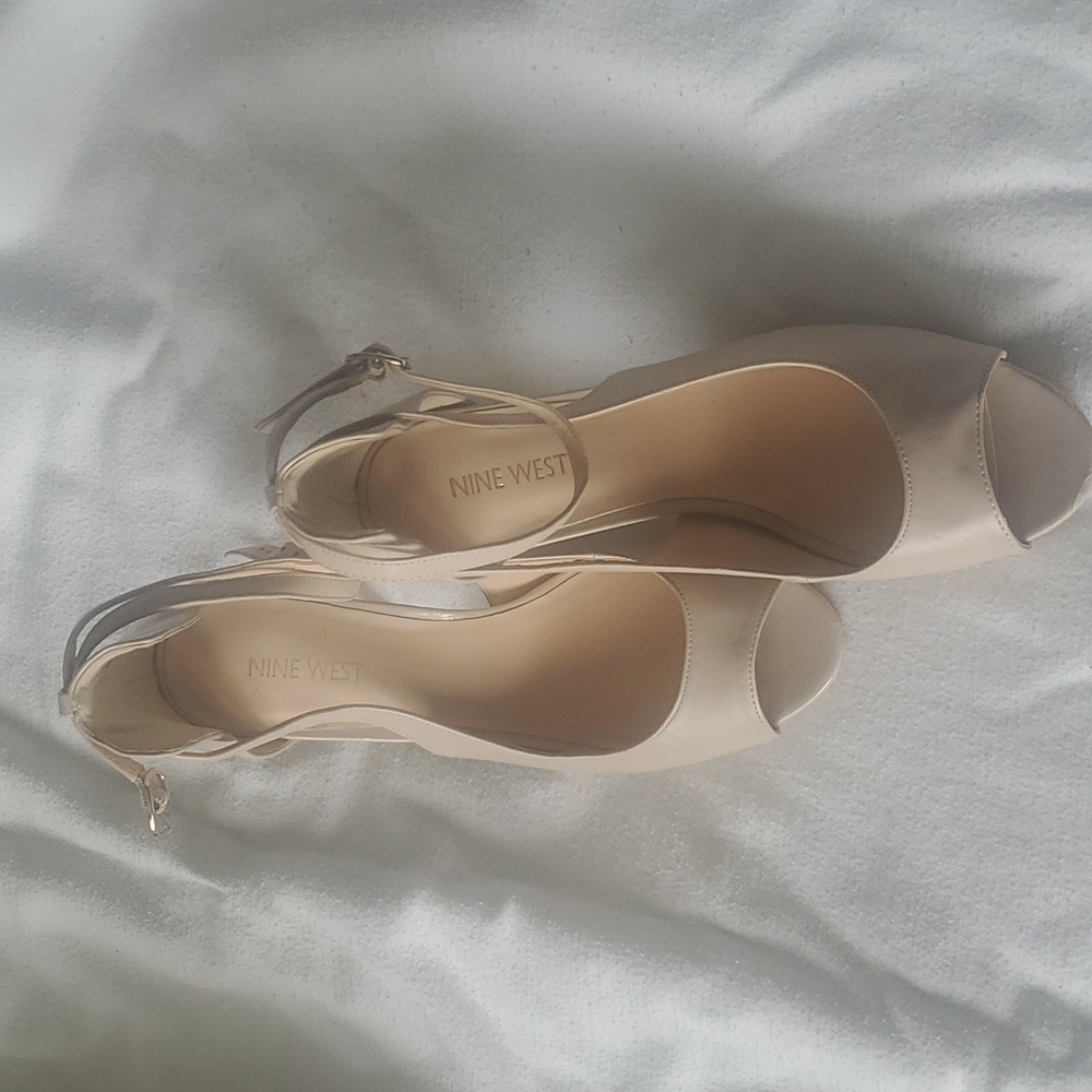 Nine West Tan Platform Heels